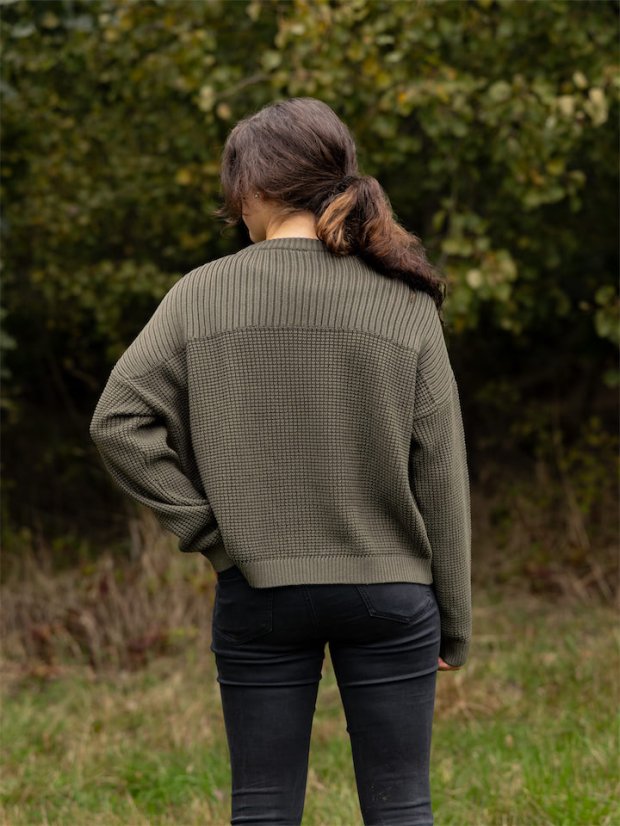 Dámský pletený svetr - zelený