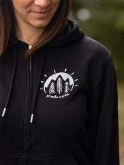 Dámská rozepínací mikina V srdci - černá