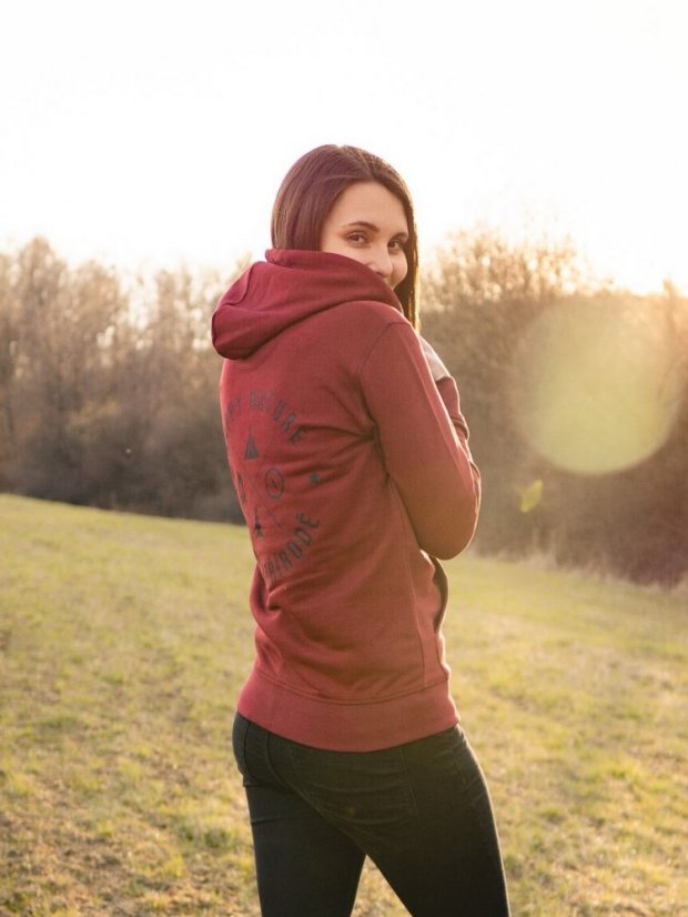 Zachraňte dámská rozepínací mikina Život v přírodě - vínová