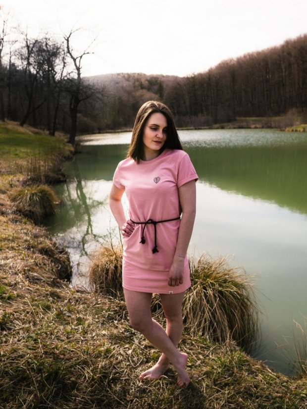 Dámské šaty Lísteček - růžové