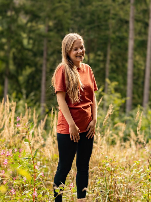 Dámské tričko Bez potisku - cihlové