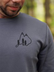 Pánská mikina bez kapuce Vrcholky - lávově šedá