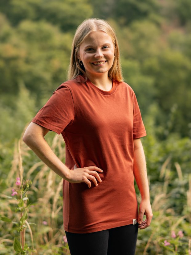 Dámské tričko Bez potisku - cihlové