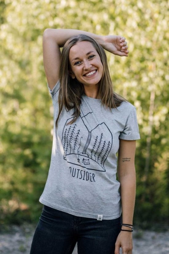 Zachraňte dámské tričko Outsider - šedé