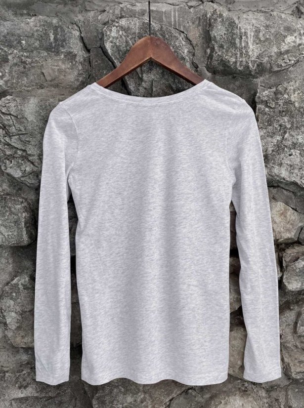 Zachraňte dámské šedé tričko Connection - dlouhý rukáv