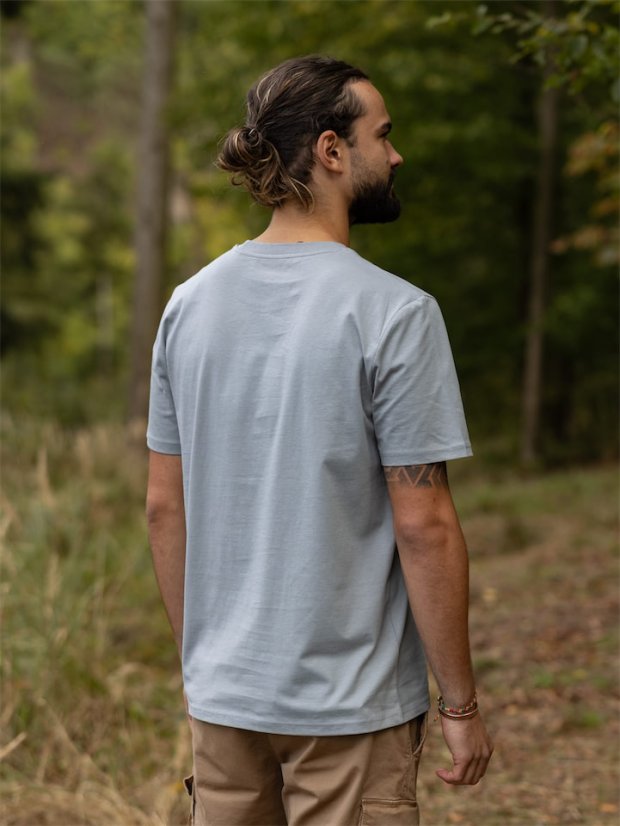 Pánské tričko Bez potisku - šedomodré