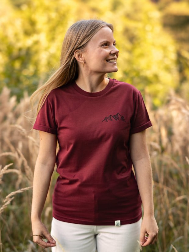 Dámské tričko Pohoří - vínové