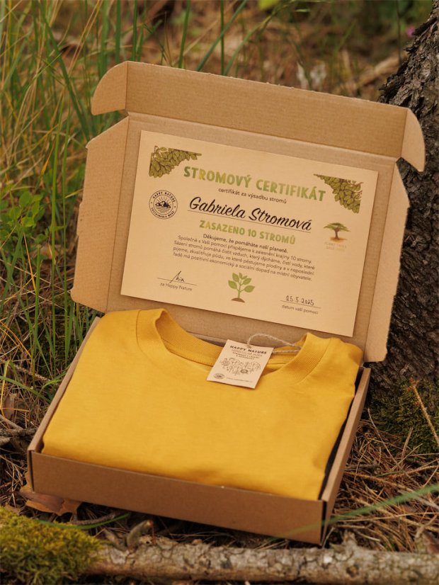 Dámské tričko Bez potisku - hořčicové