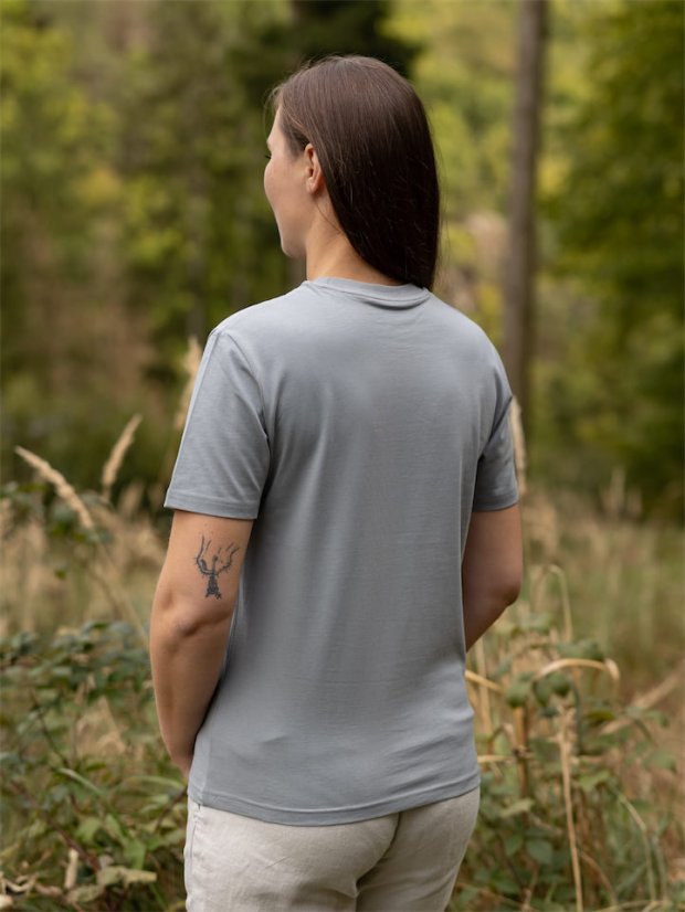 Dámské tričko Planetka - šedomodré