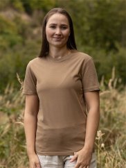 Dámské tričko Bez potisku - hnědé