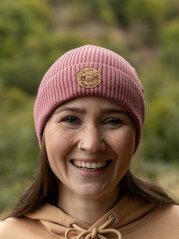 Čepice žebrovaná Krajinka - ibišková