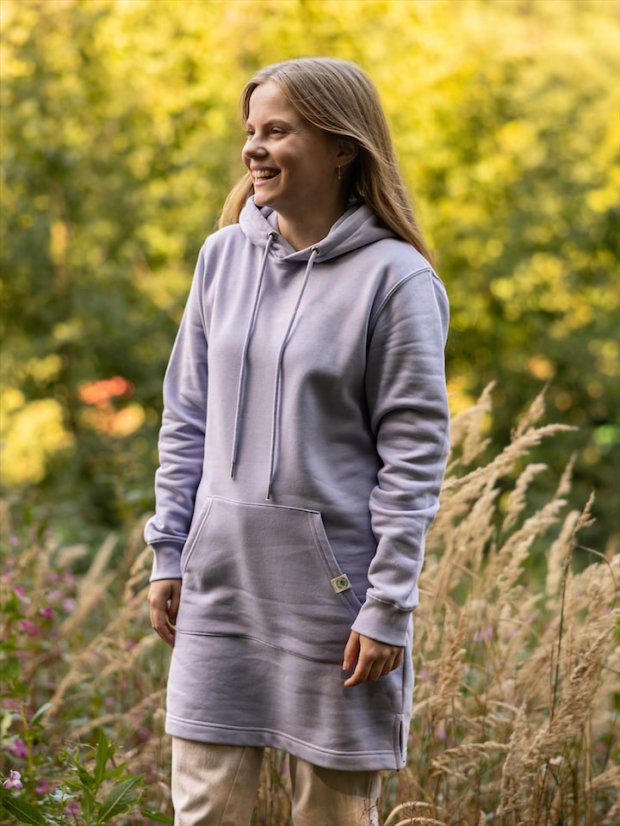 Dámské mikinošaty Bez potisku - levandulové