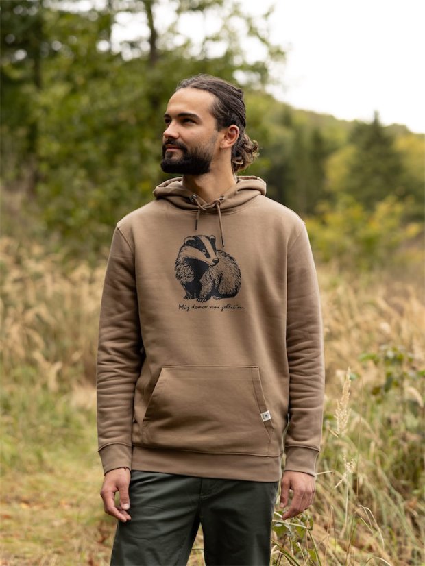 Pánská mikina Jezevec - hnědá