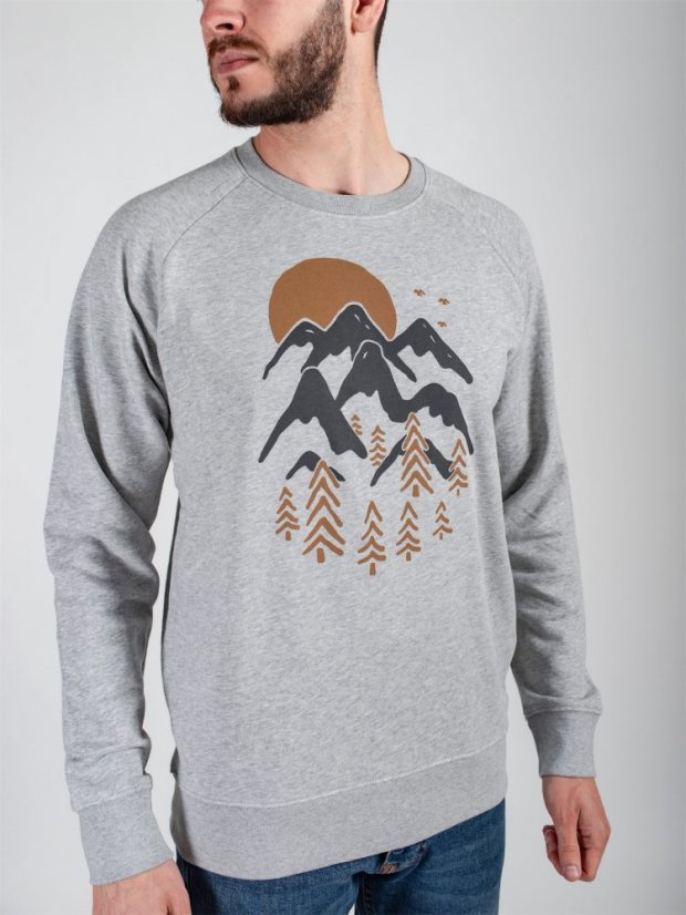 Zachraňte pánská mikina bez kapuce Úsvit - šedá