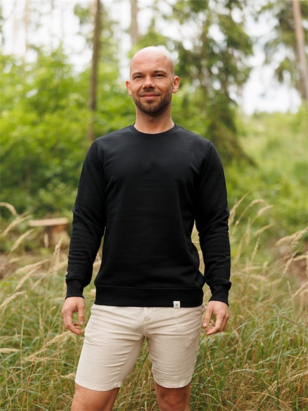 Pánská mikina bez kapuce Bez potisku - černá