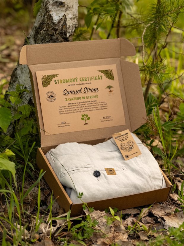 Pánské lněné kraťasy - naturální