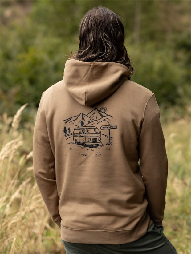 Pánská mikina Vanlife - hnědá