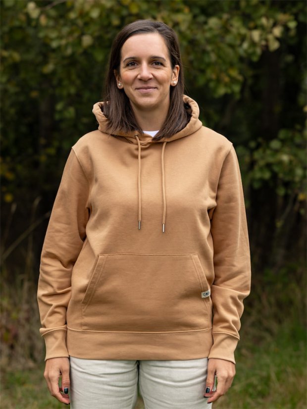 Dámská mikina Bez potisku - béžově hnědá