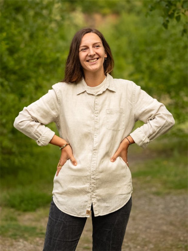 Dámská lněná košile - naturální