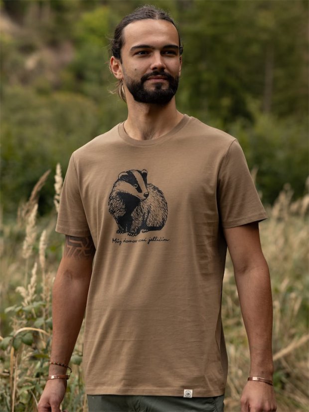 Pánské tričko Jezevec - hnědé