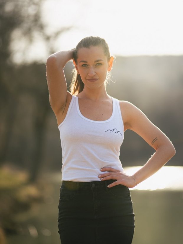 Zachraňte dámské tílko Hory - bílé