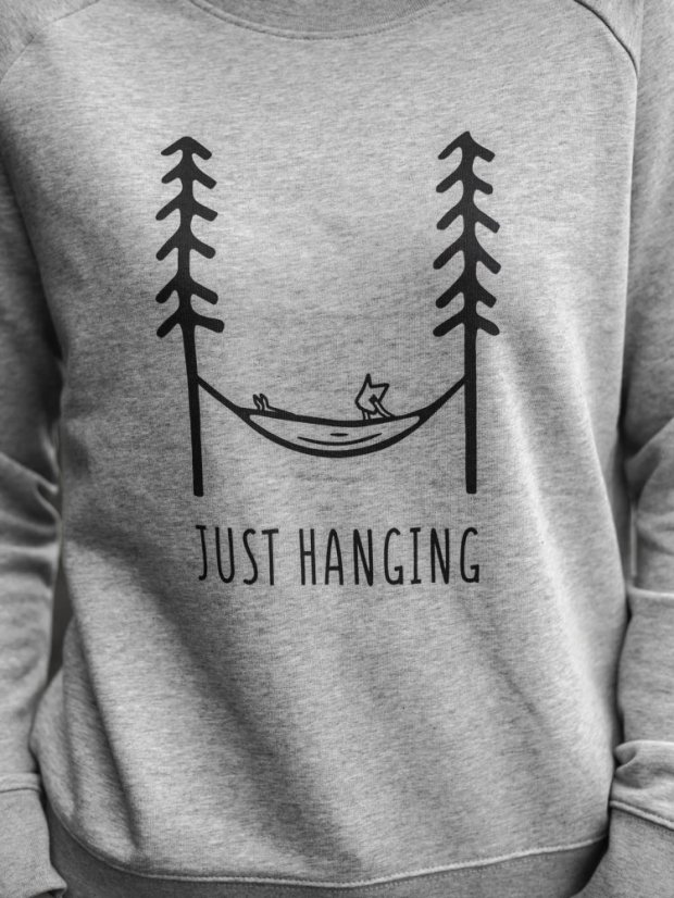 Zachraňte dámský crewneck Just hanging - šedý