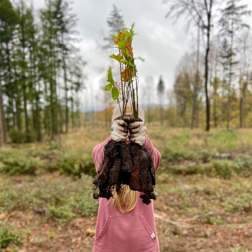 Míša, zakladatelka udržitelné značky Happy Nature, sází 10 stromů za každé prodané bio tričko či mikinu